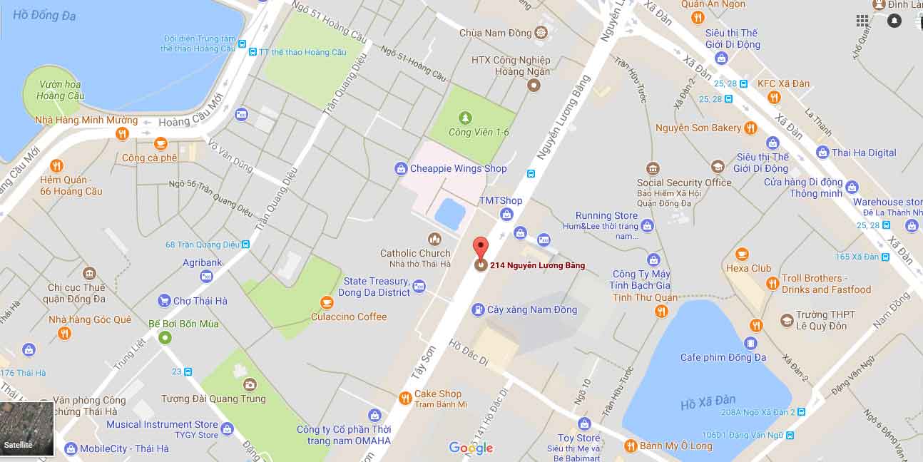Bản đồ địa điểm văn phòng của PMV tại Hà Nội